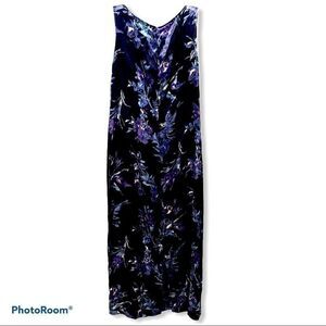 Laura Ashley 1990’s Vintage Maxi Blue Purple Muted Fairycore Floral Dress sz